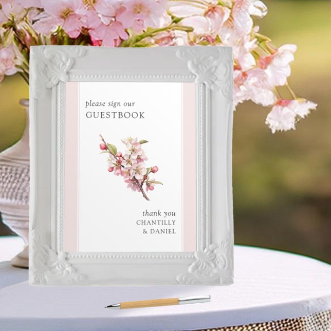 Cherry Blossom Printable Wedding Guestbook Sign (Guestbook Sign from the Cherry Blossom Wedding Collection by Darling & May)