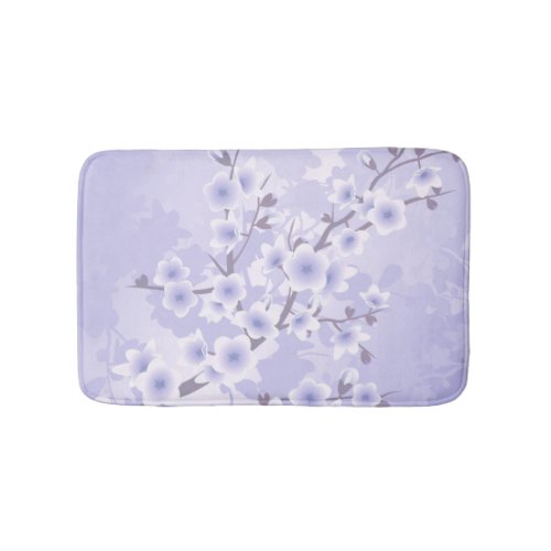 Cherry Blossom Purple Floral Bath Mat