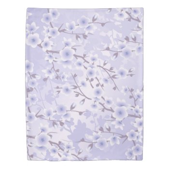 Cherry Blossom | Purple Floral Duvet Cover by NinaBaydur at Zazzle