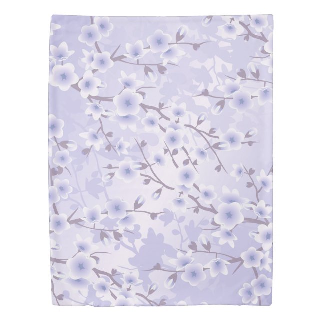 Cherry Blossom | Purple Floral Duvet Cover (Front)