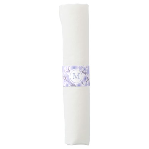 Cherry Blossom  Purple Floral Monogram  Napkin Bands