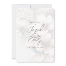 Cherry Blossom QR Code Wedding Invitation