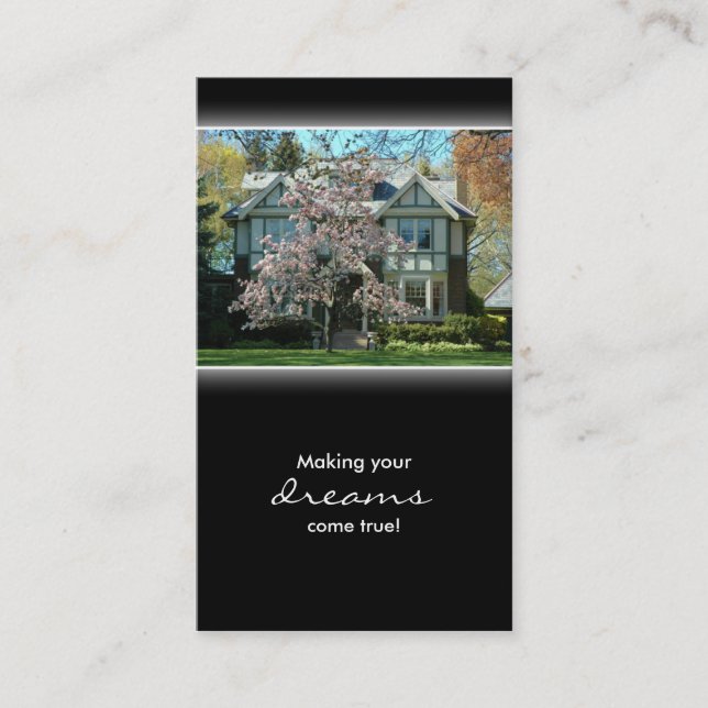 Cherry Blossom Real Estate House Business Card (Front)