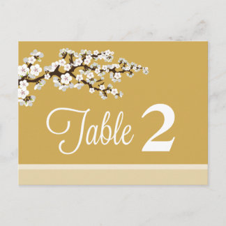 Cherry Blossom Reception Table Number Placecards