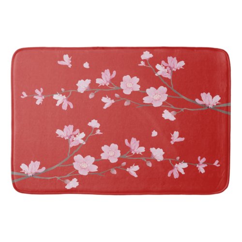 Cherry Blossom _ Red Bath Mat