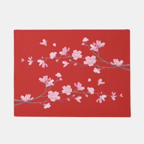 Cherry Blossom _ Red Doormat