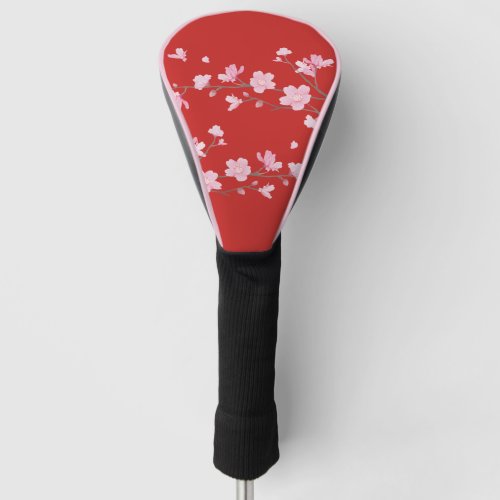 Cherry Blossom _ Red Golf Head Cover