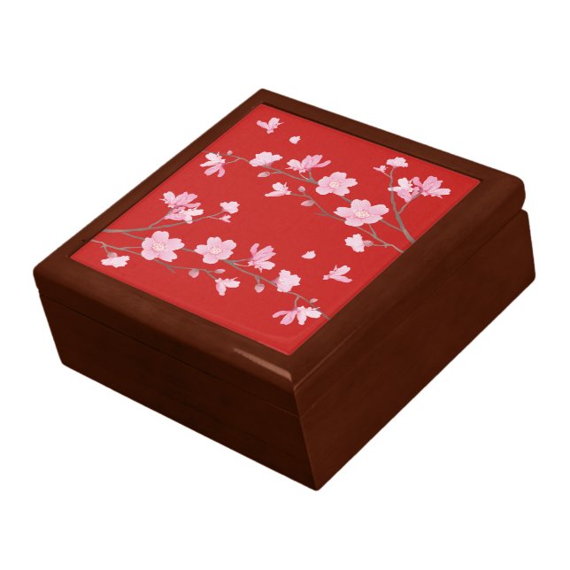 Cherry Blossom - Red Keepsake Box (Side)