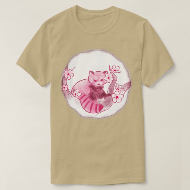 Cherry Blossom Red Panda T-Shirt (Design Front)