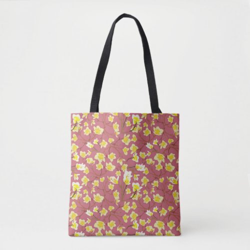 Cherry Blossom Red Tote Bag    