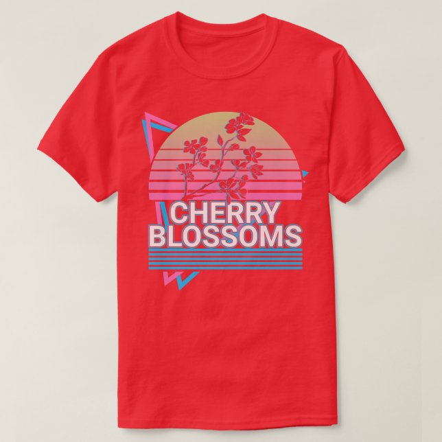 Cherry Blossom Retro  T-Shirt (Design Front)