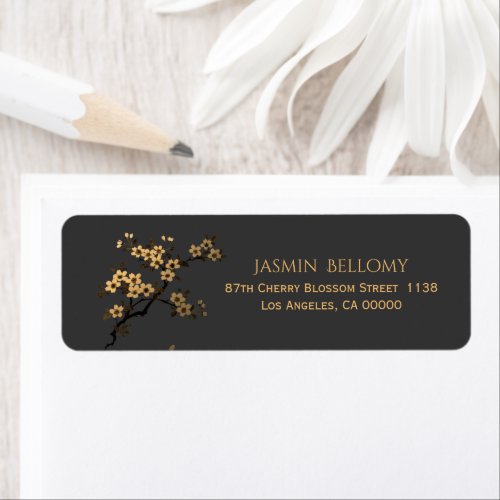 Cherry Blossom Return Address Label