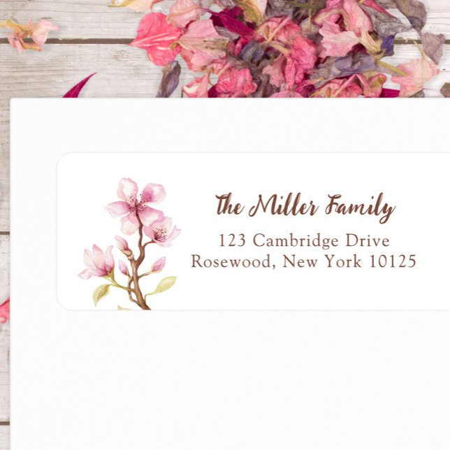 Cherry Blossom Return Address Label (Creator Uploaded)
