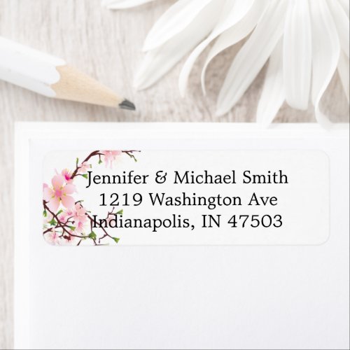 Cherry Blossom Return Address Label