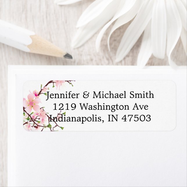 Cherry Blossom Return Address Label (Insitu)