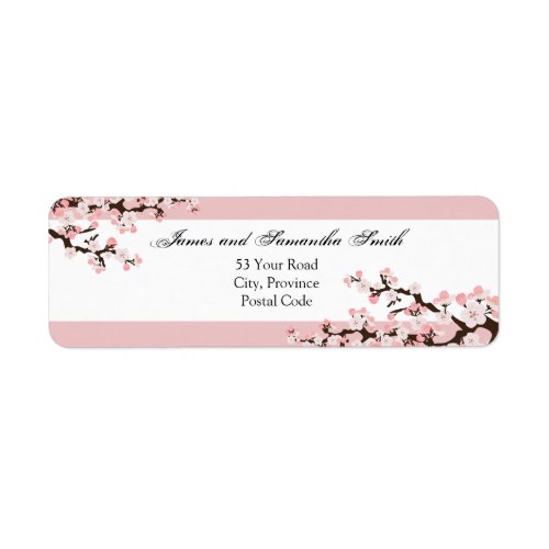 Cherry Blossom Return Address Label _ Pink White