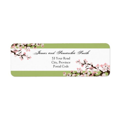 Cherry Blossom Return Address Label _ Sage Green