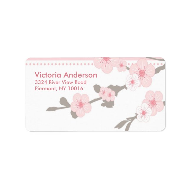 Cherry Blossom Return Address Labels. Label (Front)