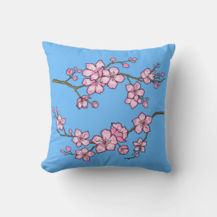 Cherry Blossom Reversible Throw Pillow