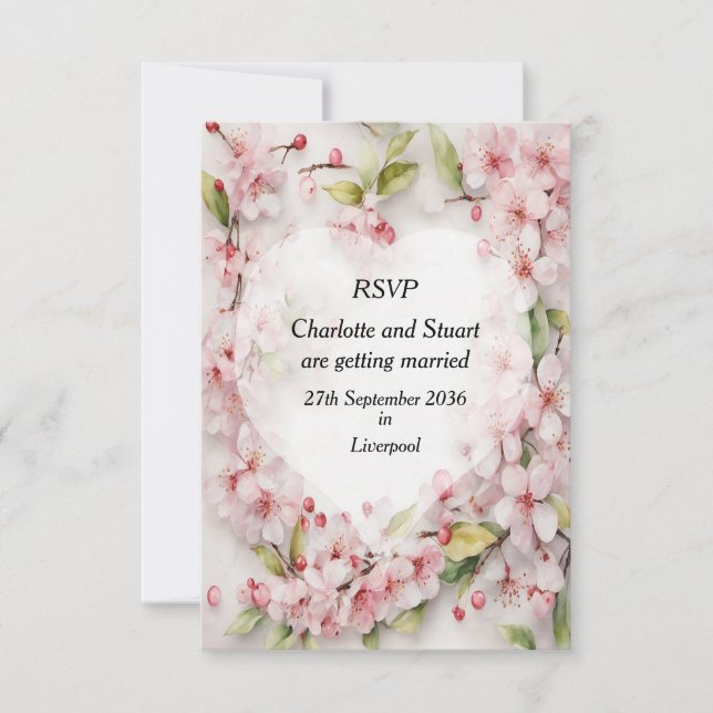 Cherry Blossom RSVP Card (Front)