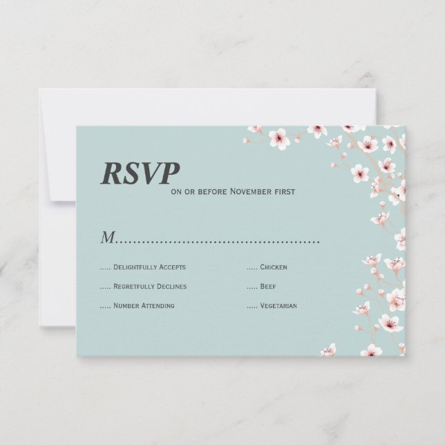 Cherry Blossom rsvp Card (Front)