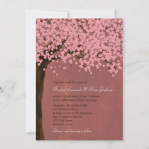 Cherry Blossom / Sakura (Dusk) Watercolor Wedding Invitation
