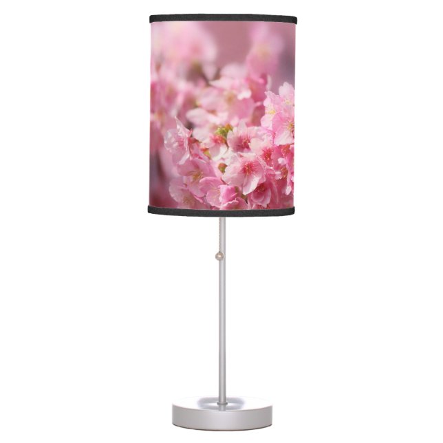 Cherry Blossom Sakura Floral Pink Asian Japanese  Table Lamp (Front)
