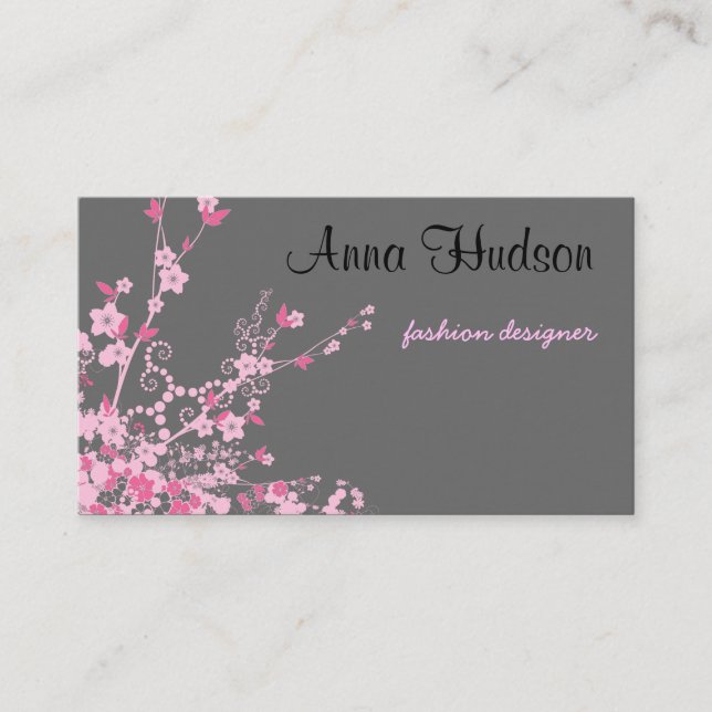 Cherry Blossom, Sakura, Floristry, Flower Shop Business Card (Front)