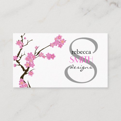 Cherry Blossom Sakura Flowers Blossoms Pink White Business Card