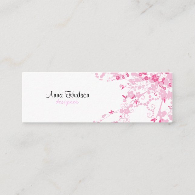 Cherry Blossom, Sakura, Floristry, Flower Shop Mini Business Card (Front)