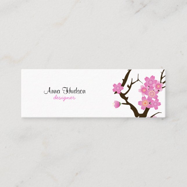 Cherry Blossom, Sakura, Floristry, Flower Shop Mini Business Card (Front)