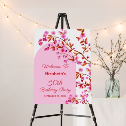 Cherry Blossom Sakura Flower Pink White Birthday  Foam Board