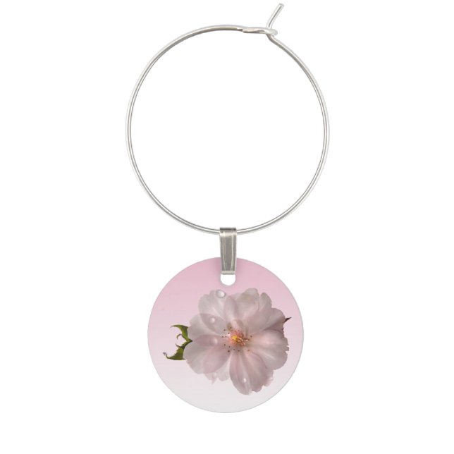 Cherry Blossom Sakura Garden Flower Wine Charm (Front)
