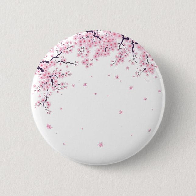 Cherry Blossom Sakura Japanese Art Tote  Button (Front)