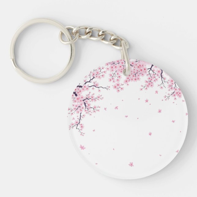 Cherry Blossom Sakura Japanese Art Tote  Keychain (Front)