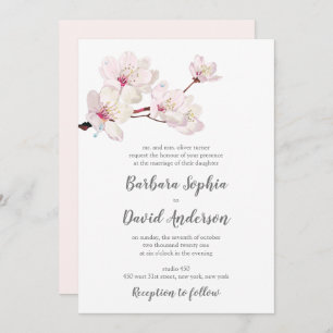 Cherry Blossom Sakura Japanese Wedding Invitation