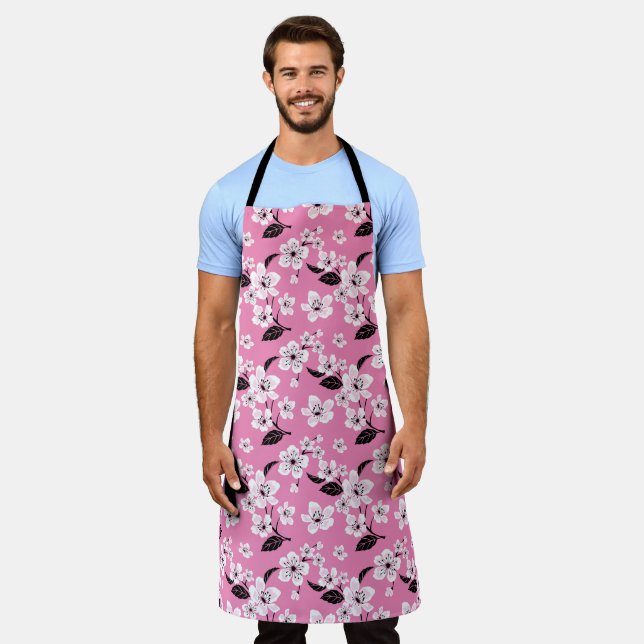 CHERRY BLOSSOM - SAKURA (LITE PINK) APRON (Worn)