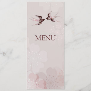 Cherry Blossom Sakura & Love Swallows Wedding Menu