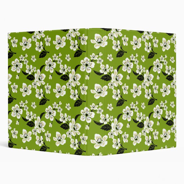 CHERRY BLOSSOM - SAKURA (MATCHA GREEN) 3 RING BINDER (Background)