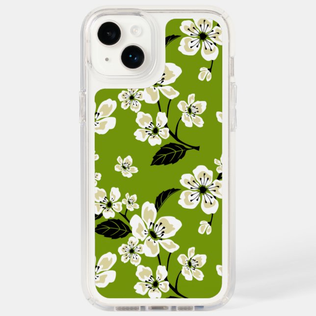 CHERRY BLOSSOM - SAKURA (MATCHA GREEN) SPECK iPhone CASE (Front)