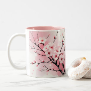 Cherry Blossom Sakura Mug Elegant Pink Watercolo