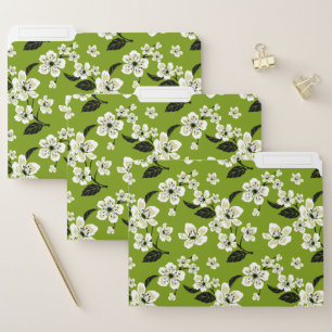 CHERRY BLOSSOM - SAKURA PATTERN IN MATCHA GREEN FILE FOLDER