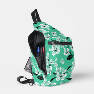 CHERRY BLOSSOM - SAKURA PATTERN IN MINT SLING BAG