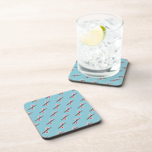 Cherry Blossom, Sakura, Pink Floral Pattern Beverage Coaster