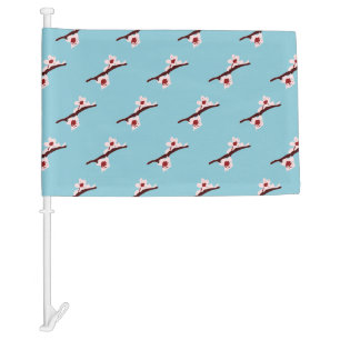 Cherry Blossom, Sakura, Pink Floral Pattern Car Flag