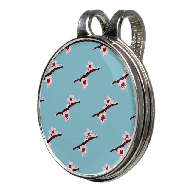 Cherry Blossom, Sakura, Pink Floral Pattern Golf Hat Clip (3/4)