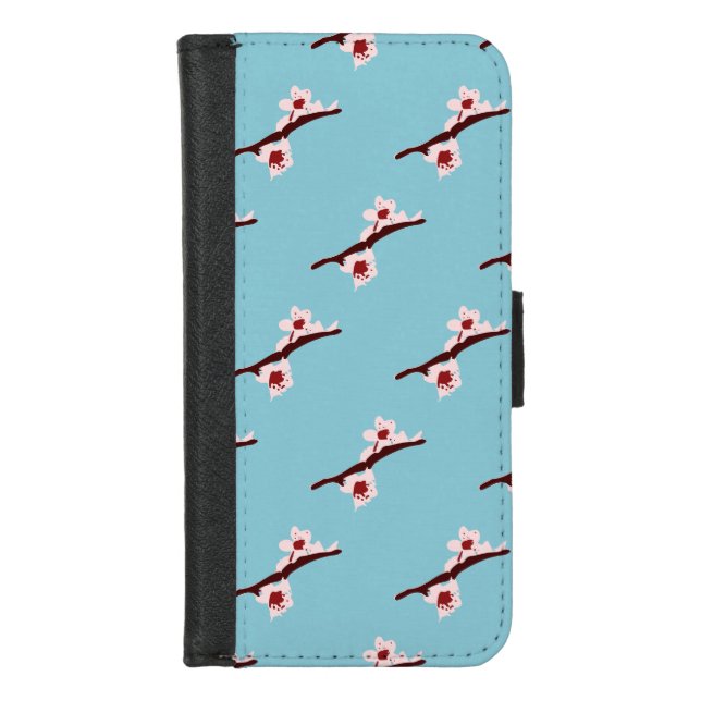 Cherry Blossom, Sakura, Pink Floral Pattern iPhone Wallet Case (Front)