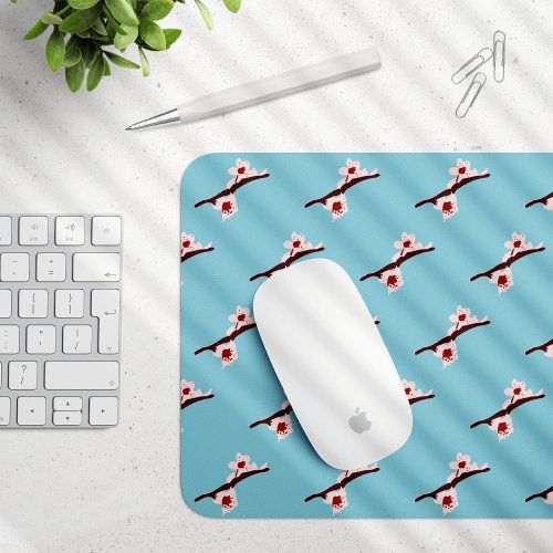 Cherry Blossom Sakura Pink Floral Pattern Mouse Pad