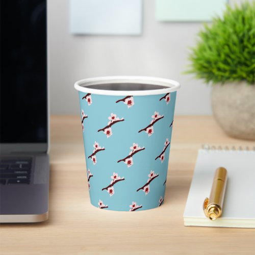 Cherry Blossom Sakura Pink Floral Pattern Paper Cups
