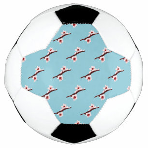 Cherry Blossom, Sakura, Pink Floral Pattern Soccer Ball